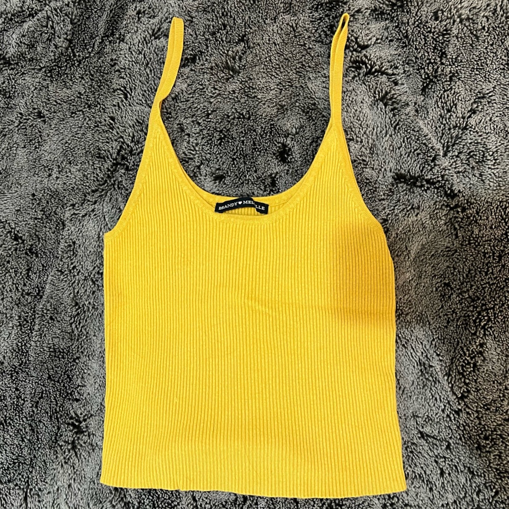 Brandy Melville Mustard Ribbed Tank
